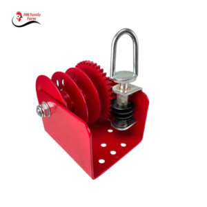 Hand Winch Worm Gear Dual Cable Red - hm familyfarm