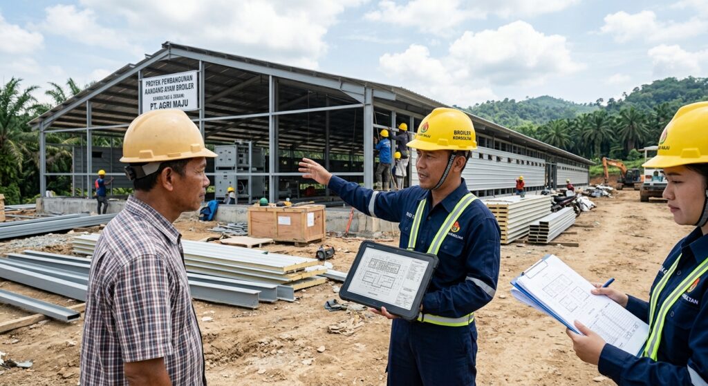 konsultan pembuatan kandang ayam broiler - hm familyfarm